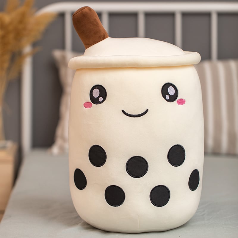 Unique Soft Teddy Plush Boba Milk Tea Plushie Toy Stuffed Fruit Shape