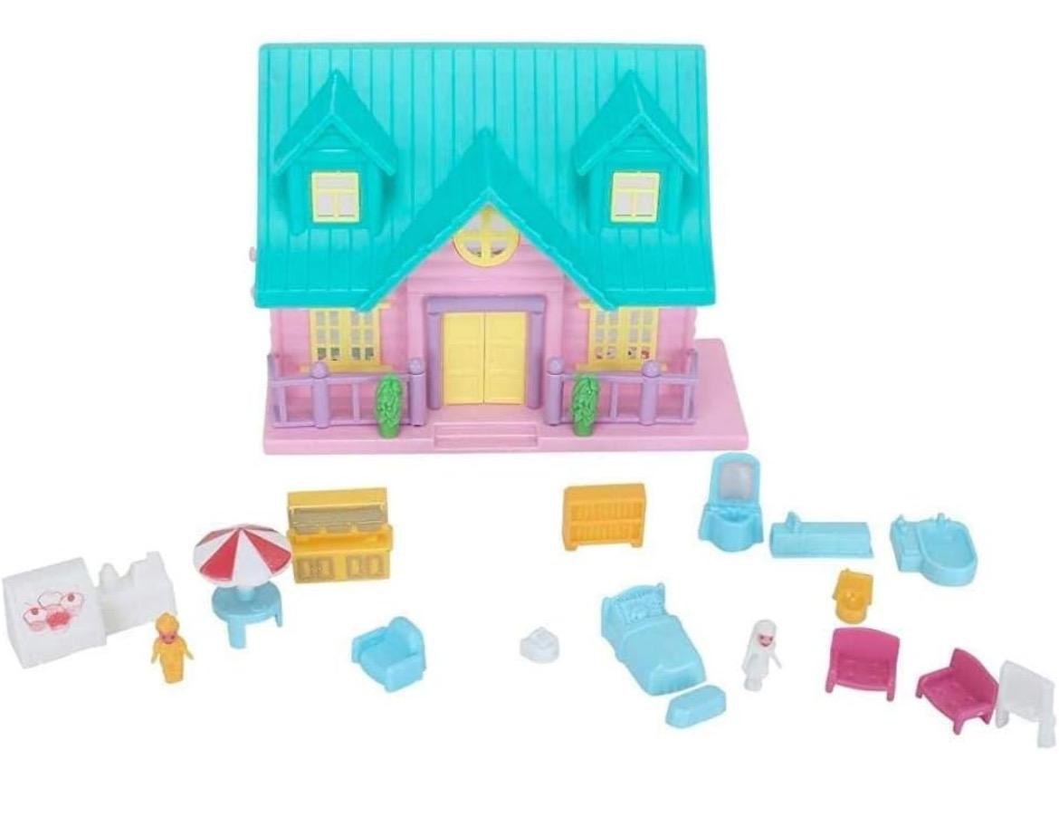 Small Doll House Play Set for Girls (Pink)