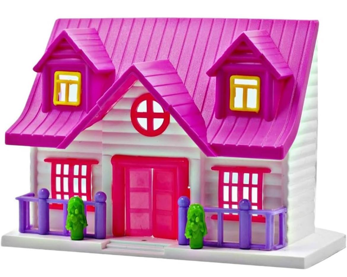 Small Doll House Play Set for Girls (Pink)