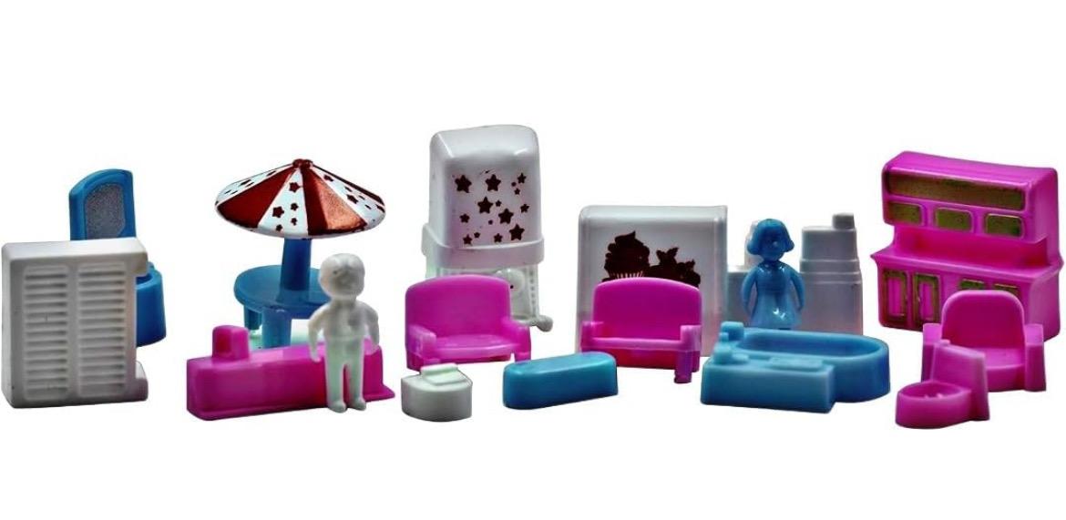 Small Doll House Play Set for Girls (Pink)