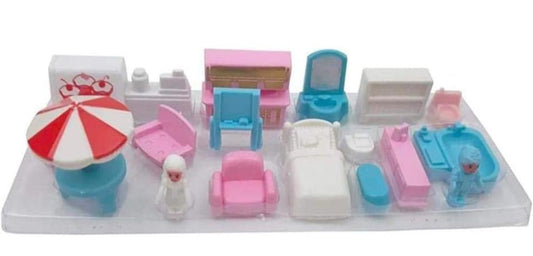 Small Doll House Play Set for Girls (Pink)