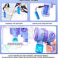Rechargeable Bubble Machine with LED Lights, 2 Bubble Solution Bottles,