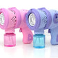 Rechargeable Bubble Machine with LED Lights, 2 Bubble Solution Bottles,
